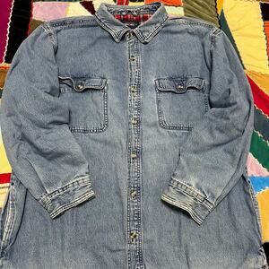Vintage Cherokee Flannel Lined Denim Button Up XL